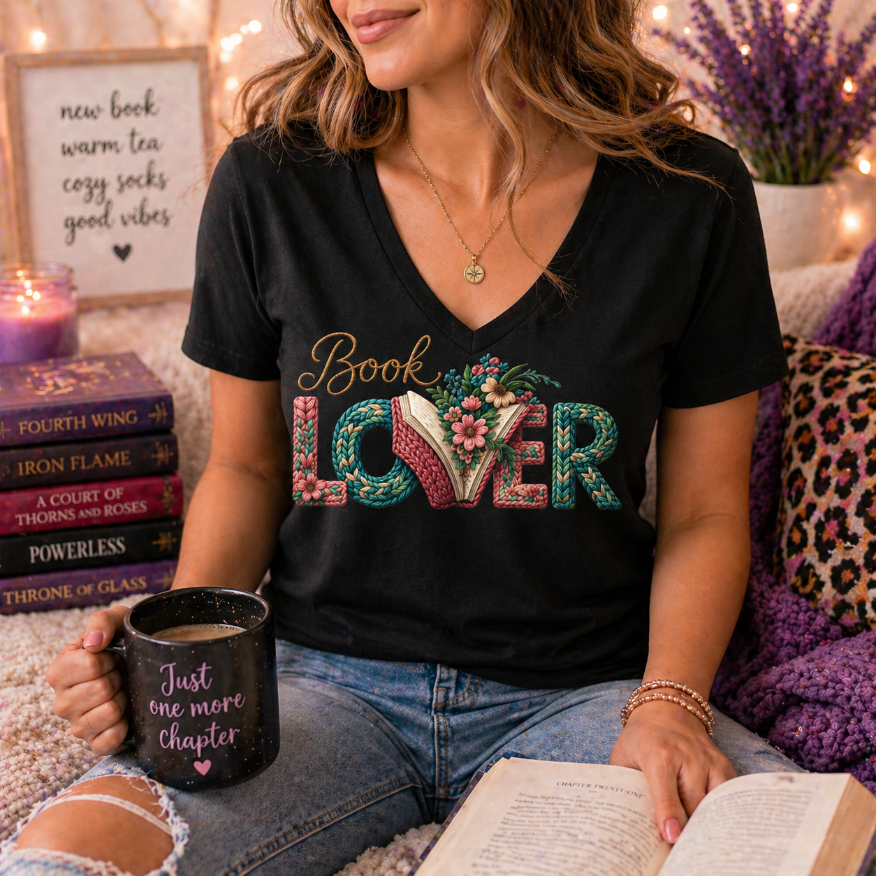 Book Lover T-Shirt | Floral Reader Tee | Aesthetic Book Graphic Shirt