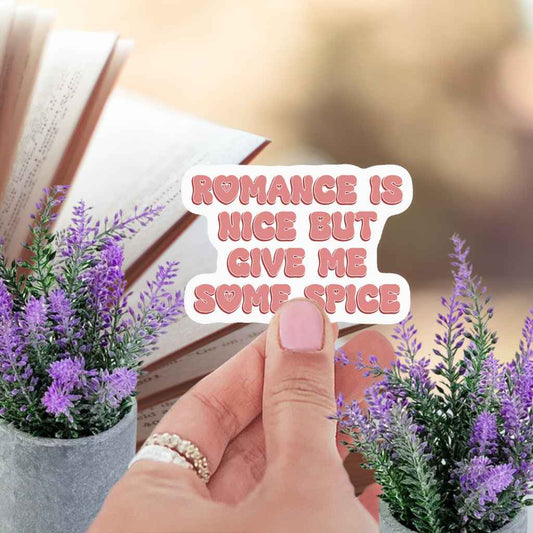 Romance is Nice But Give Me Some Spice Sticker | Spicy Book Club | Smut Books Kindle Sticker | Smutty Romance Book Lover | Booktok