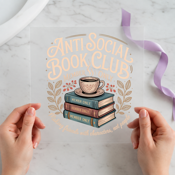 Anti-Social Book Club individual product photo included in the Book Lover Volume 1 five-pack DTF transfer bundle