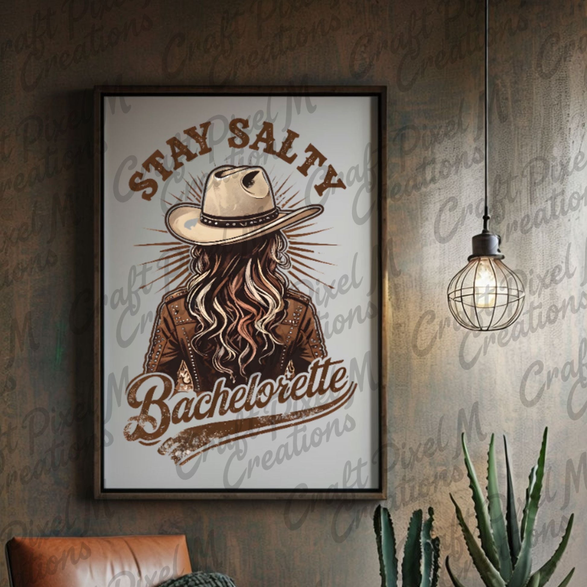Bachelorette Wall Art Stay Salty Cowgirl, Clipart Bachelorette Decor, Western Cowgirl PNG, Bachelorette Print - Marie Gems