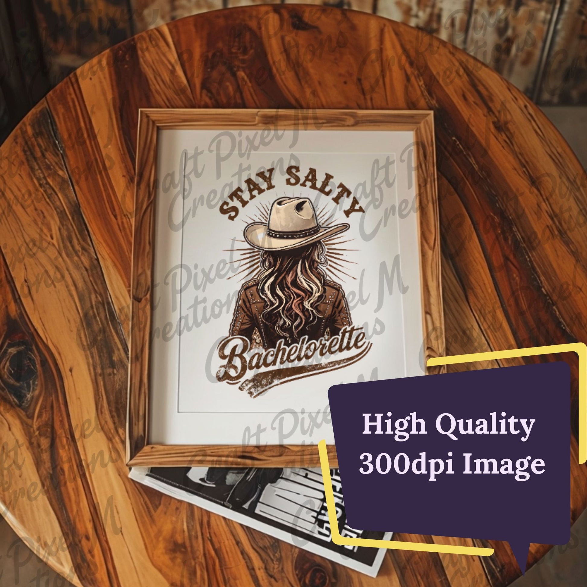 Bachelorette Wall Art Stay Salty Cowgirl, Clipart Bachelorette Decor, Western Cowgirl PNG, Bachelorette Print - Marie Gems
