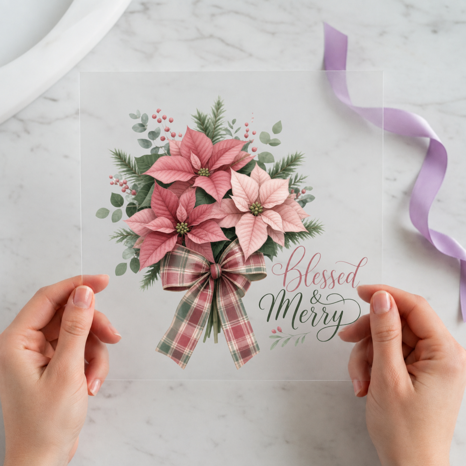 Blessed and Merry Christmas DTF transfer design