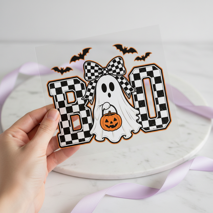 Boo Ghost Handmade individual product photo included in the Halloween Volume 11 five-pack DTF transfer bundle