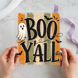 Boo Y'all Retro Ghost individual product photo included in the Halloween Volume 2 five-pack DTF transfer bundle