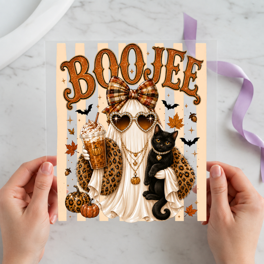 Bootiful Cowgirl Ghost individual product photo included in the Spooky Country Animal Volume 1 five-pack DTF transfer bundle