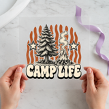 Camp Life Pine Tree Fire individual product photo included in the Camping Adventure five-pack DTF transfer bundle
