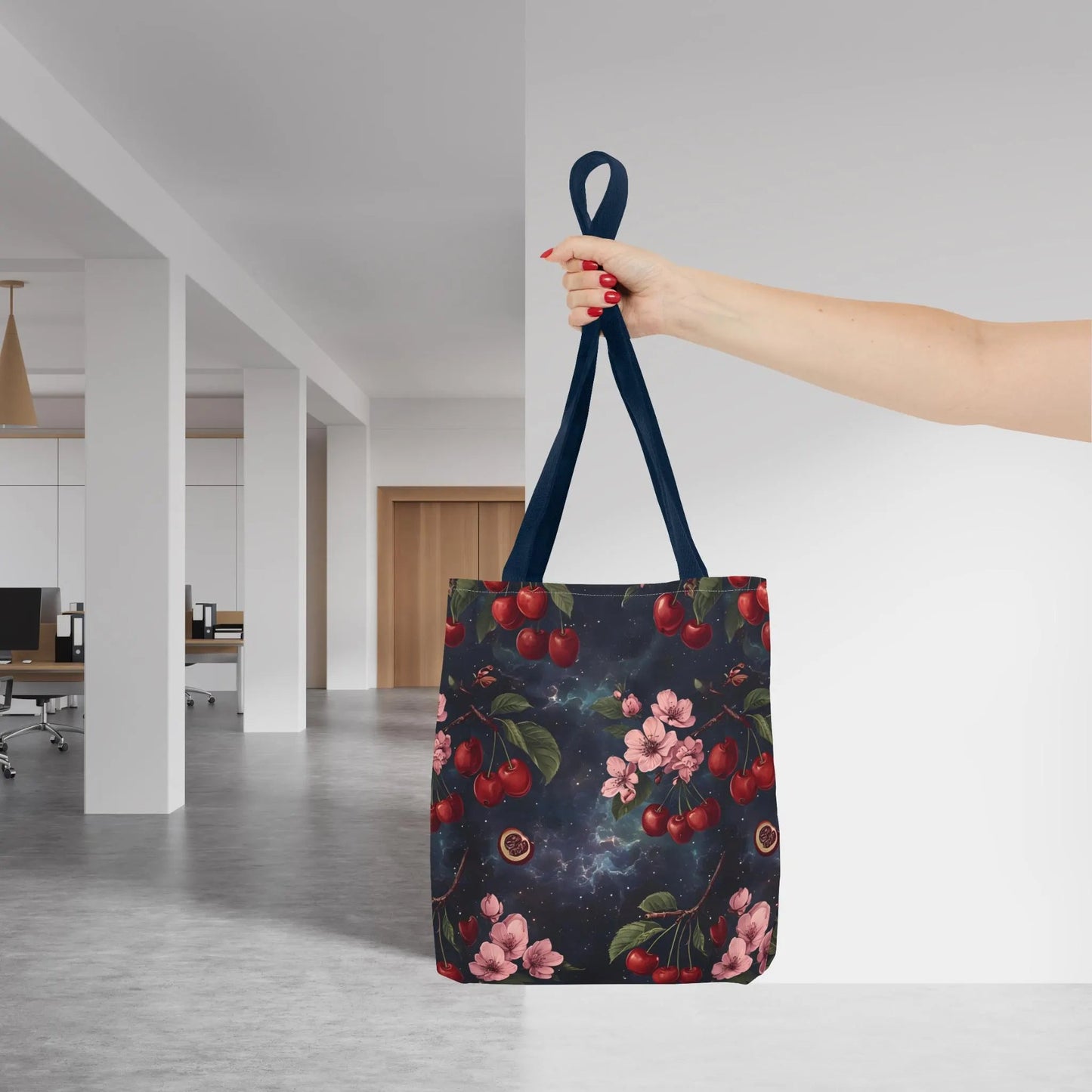 Cherry Design Tote Bag, Coquette Canvas Bag, Women's Totebag, Cherry Purse, Reusable Tote, Preppy Cherry Style - Marie Gems