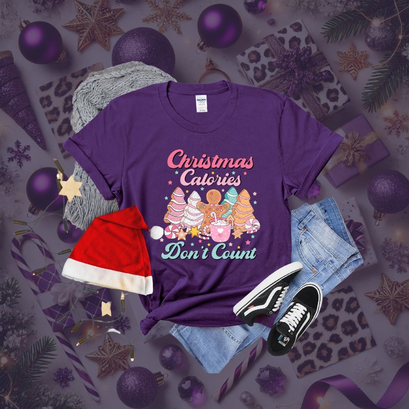 Christmas Calories Don't Count" Holiday Gildan T-Shirt - Marie Gems