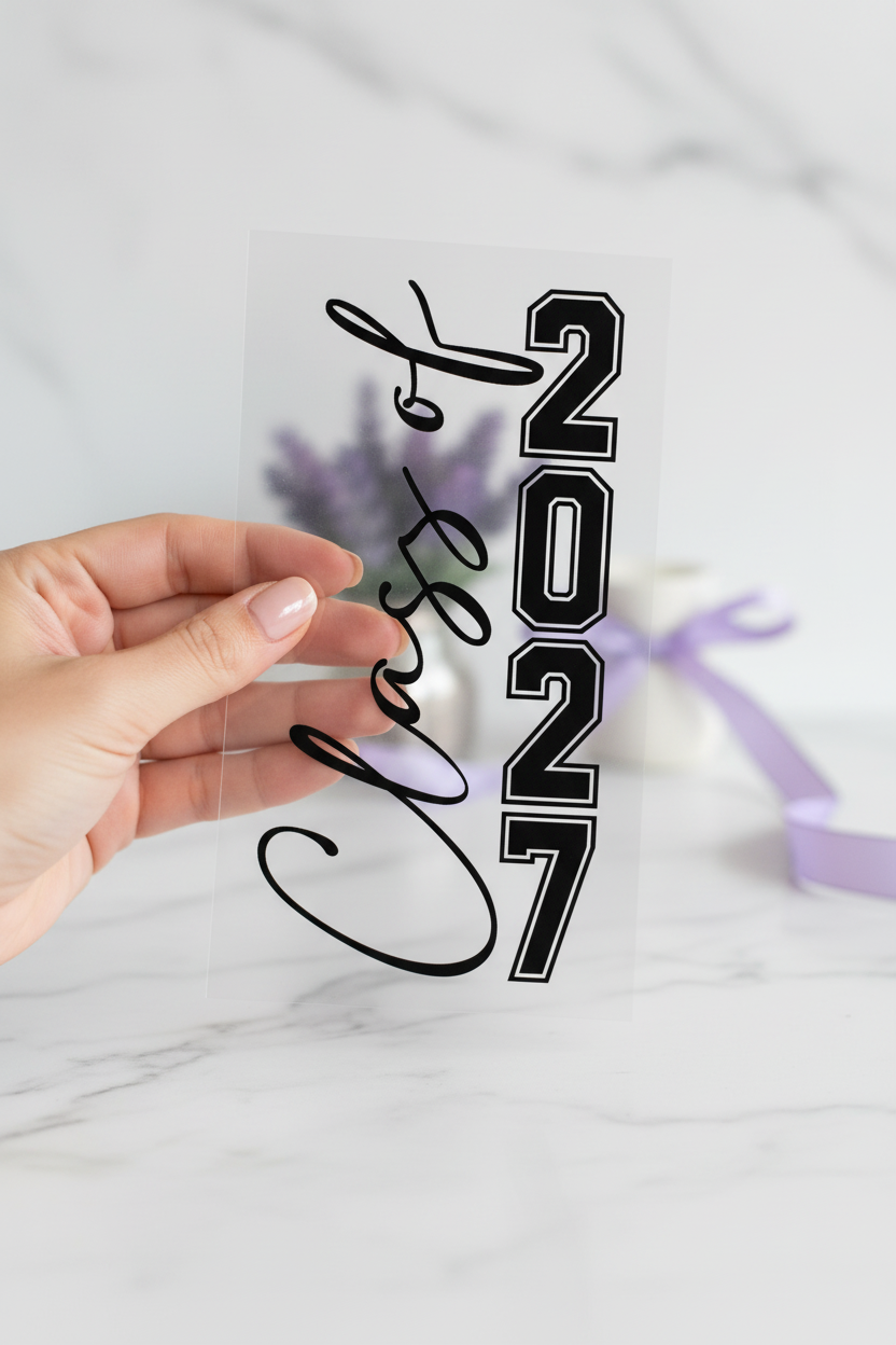 Class of 2027 black senior 12x12 ready-to-press DTF heat transfer
