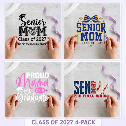 Class of 2027 four-pack 12x12 ready-to-press DTF transfer bundle collage