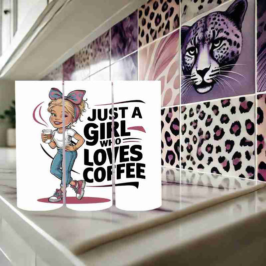 Coffee Lover's Dream: 20oz "Just a Girl Who Loves Coffee" Tumbler - Marie Gems