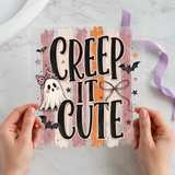 Creep It Cute Ghost individual product photo included in the Halloween Volume 3 five-pack DTF transfer bundle