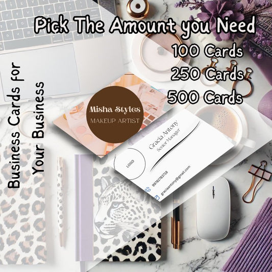 Custom Business Cards - Tailored Design for Your Unique Brand by Marie Gems - Marie Gems