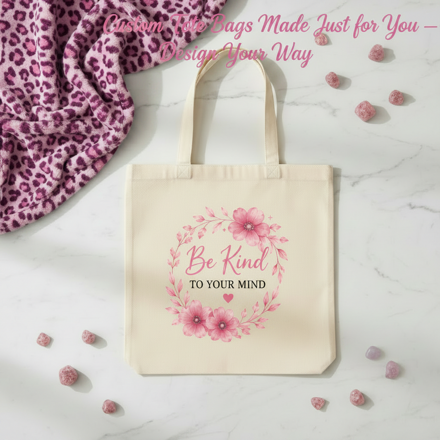 Custom Handmade Gift-Ready 15x16 Cotton Canvas Tote Bag showing high-quality personalization, product image 2
