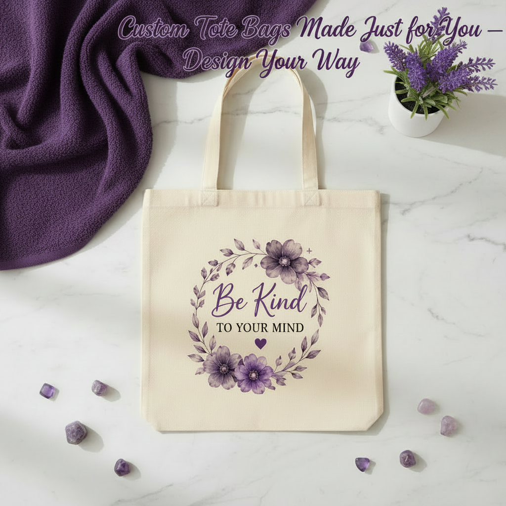 Custom Handmade Gift-Ready 15x16 Cotton Canvas Tote Bag showing high-quality personalization, product image 3