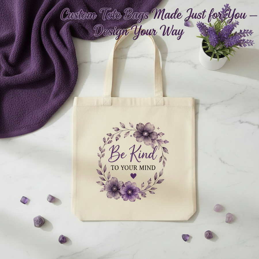 Custom Handmade Gift-Ready 15x16 Cotton Canvas Tote Bag showing high-quality personalization, product image 3