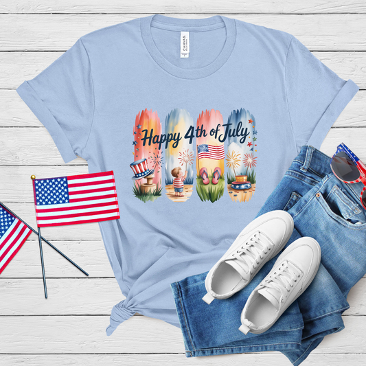 Happy 4th of July Festivities Tee - Patriotic Summer Celebration Shirt