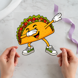 Dabbing Taco Handmade individual product photo included in the Funny Taco Volume 3 five-pack DTF transfer bundle