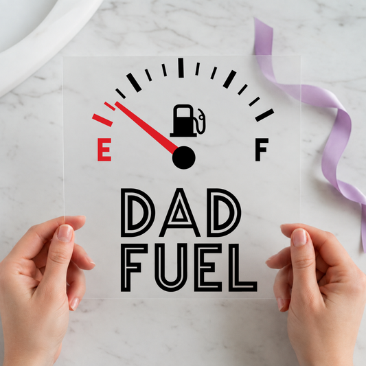 Dad Fuel Gauge Handmade individual product photo included in the Dad Humor five-pack DTF transfer bundle