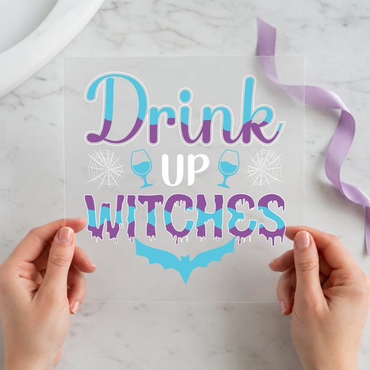 Drink Up Witches individual product photo included in the Halloween Volume 9 five-pack DTF transfer bundle