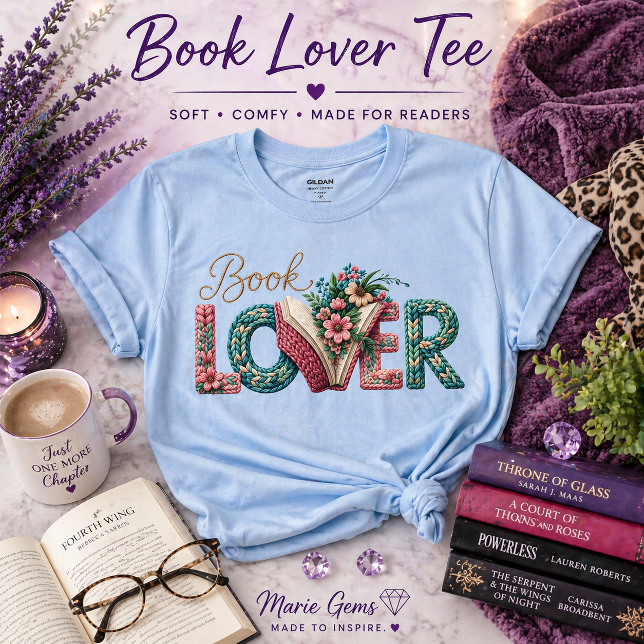 Book Lover T-Shirt | Floral Reader Tee | Aesthetic Book Graphic Shirt