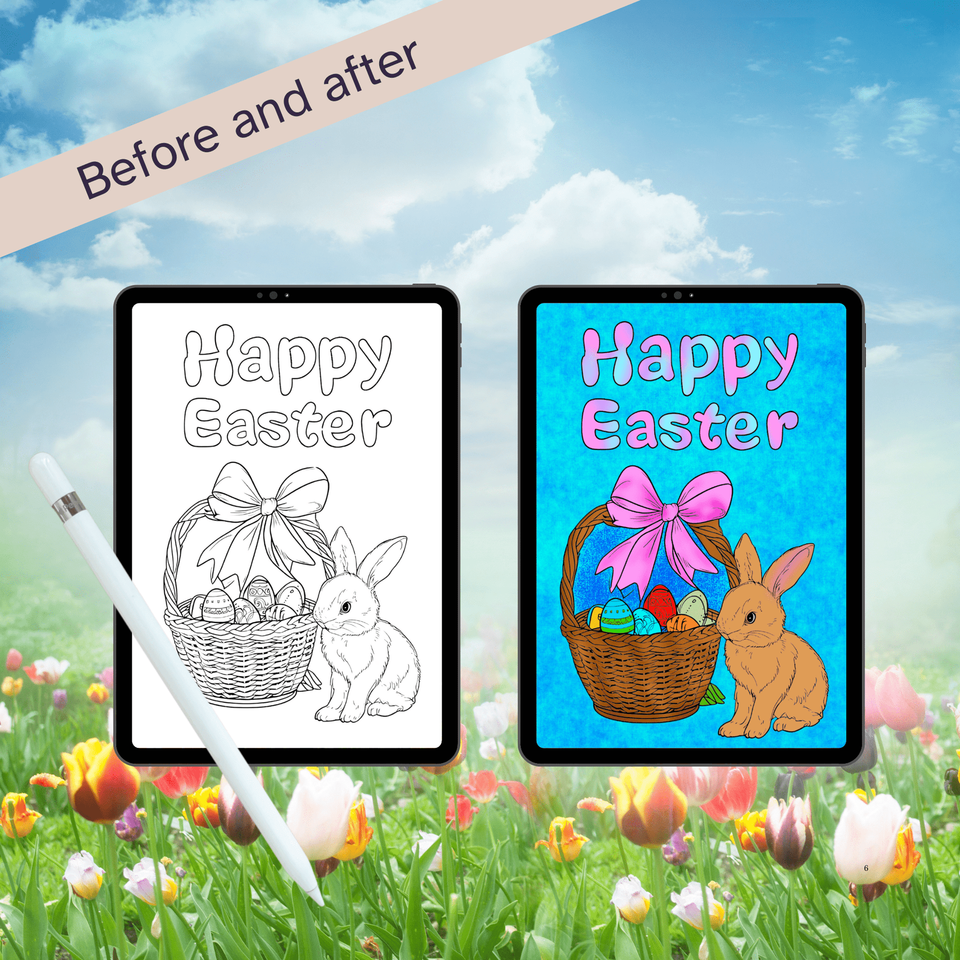 Easter Coloring Pages Set, Bunny Coloring Page, Easter Egg Coloring, Kids Activity, Spring Coloring Mat, Easter Sheets - Marie Gems