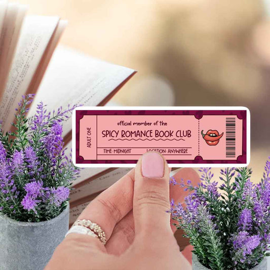 Official Member of the Spicy Romance Book Club Ticket Sticker | Booktok Kindle Sticker | Smut Books Smutty Book Lover