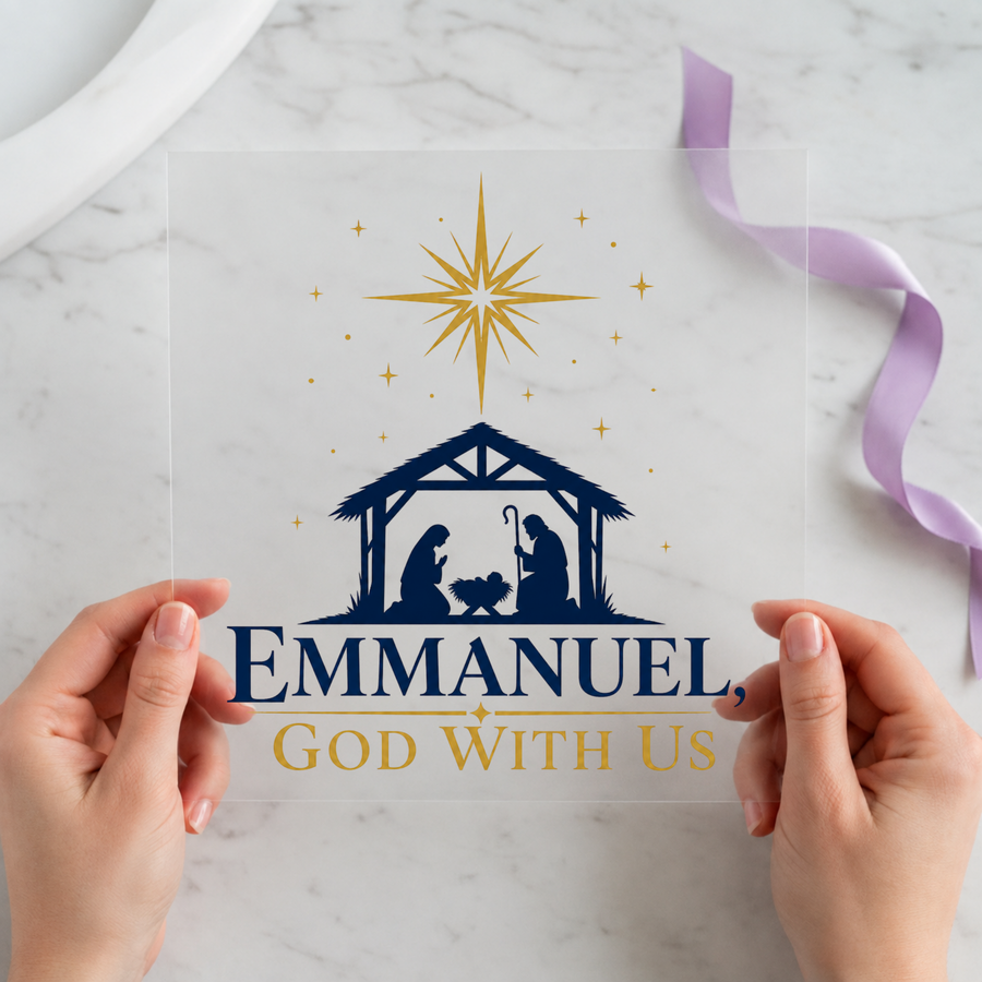 Emmanuel, God With Us Christmas DTF transfer design