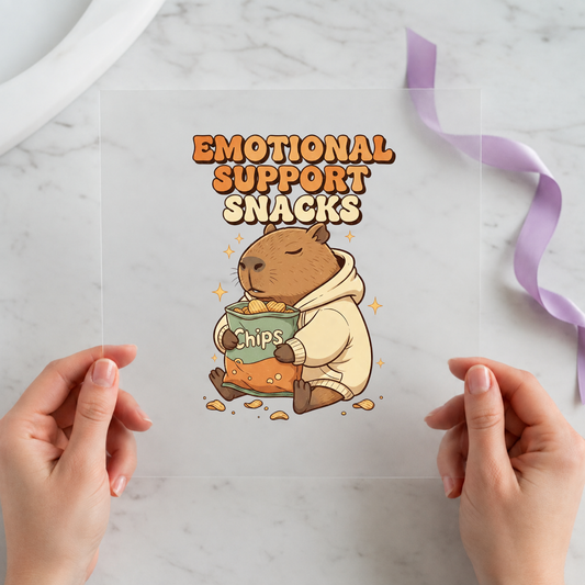 Emotional Support Current individual product photo included in the Funny Capybara Volume 2 five-pack DTF transfer bundle