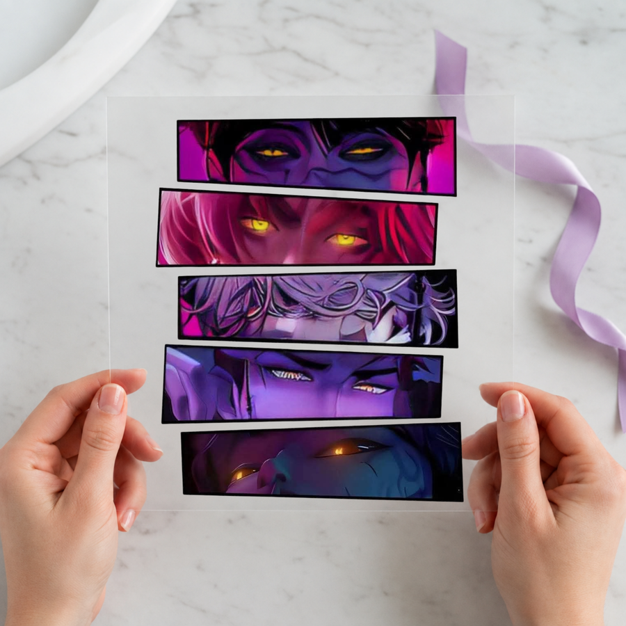 Fantasy Reader: Character Eyes individual product photo included in the Book Lover Curated Mix 10 five-pack DTF transfer bundle
