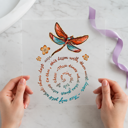 Follow Your Dreams Dragonfly individual product photo included in the Positive & Encouraging five-pack DTF transfer bundle