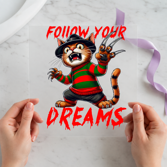 Follow Your Dreams Horror individual product photo included in the Halloween Volume 9 five-pack DTF transfer bundle