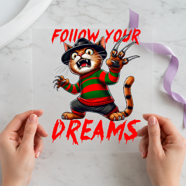 Follow Your Dreams Horror individual product photo included in the Halloween Volume 9 five-pack DTF transfer bundle