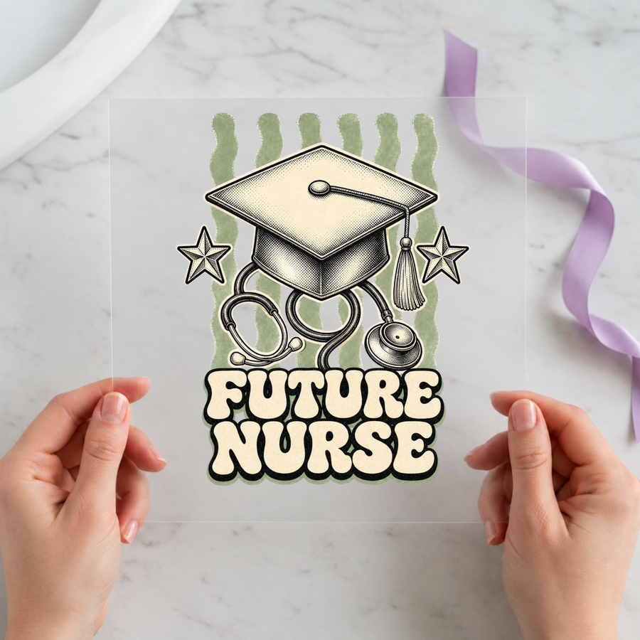 Future Nurse Graduation individual product photo included in the Nurse Life five-pack DTF transfer bundle