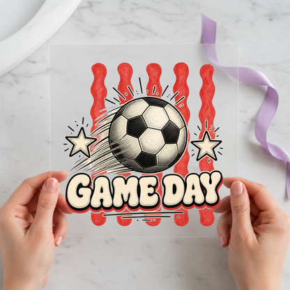 Game Day Soccer Ball individual product photo included in the Game Day Sports Mom five-pack DTF transfer bundle