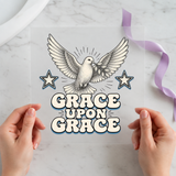Grace Upon Grace Dove individual product photo included in the Christian Faith five-pack DTF transfer bundle