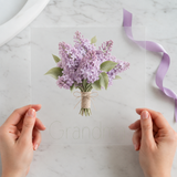 Grandma lilac bouquet DTF transfer mockup