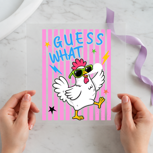 Guess What Chicken Butt Current individual product photo included in the Farm Animal Humor five-pack DTF transfer bundle