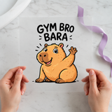 Gym Bro Bara Capybara individual product photo included in the Funny Capybara Volume 2 five-pack DTF transfer bundle