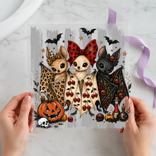 Halloween Cats in Bows individual product photo included in the Halloween Volume 7 five-pack DTF transfer bundle
