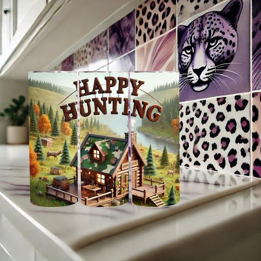 Happy Hunting Tumbler | 20 oz Stainless Steel | Hunting Gifts | Wichita KS - Marie Gems