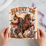 Haunt 'Em Cowboy individual product photo included in the Spooky Country Animal Volume 2 five-pack DTF transfer bundle
