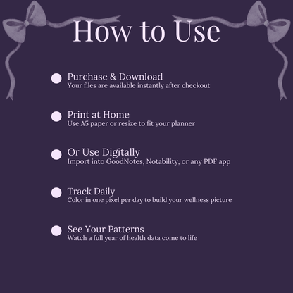 Wellness Tracker Bundle Printable – 9 Coquette Self-Care Planner Pages – product image