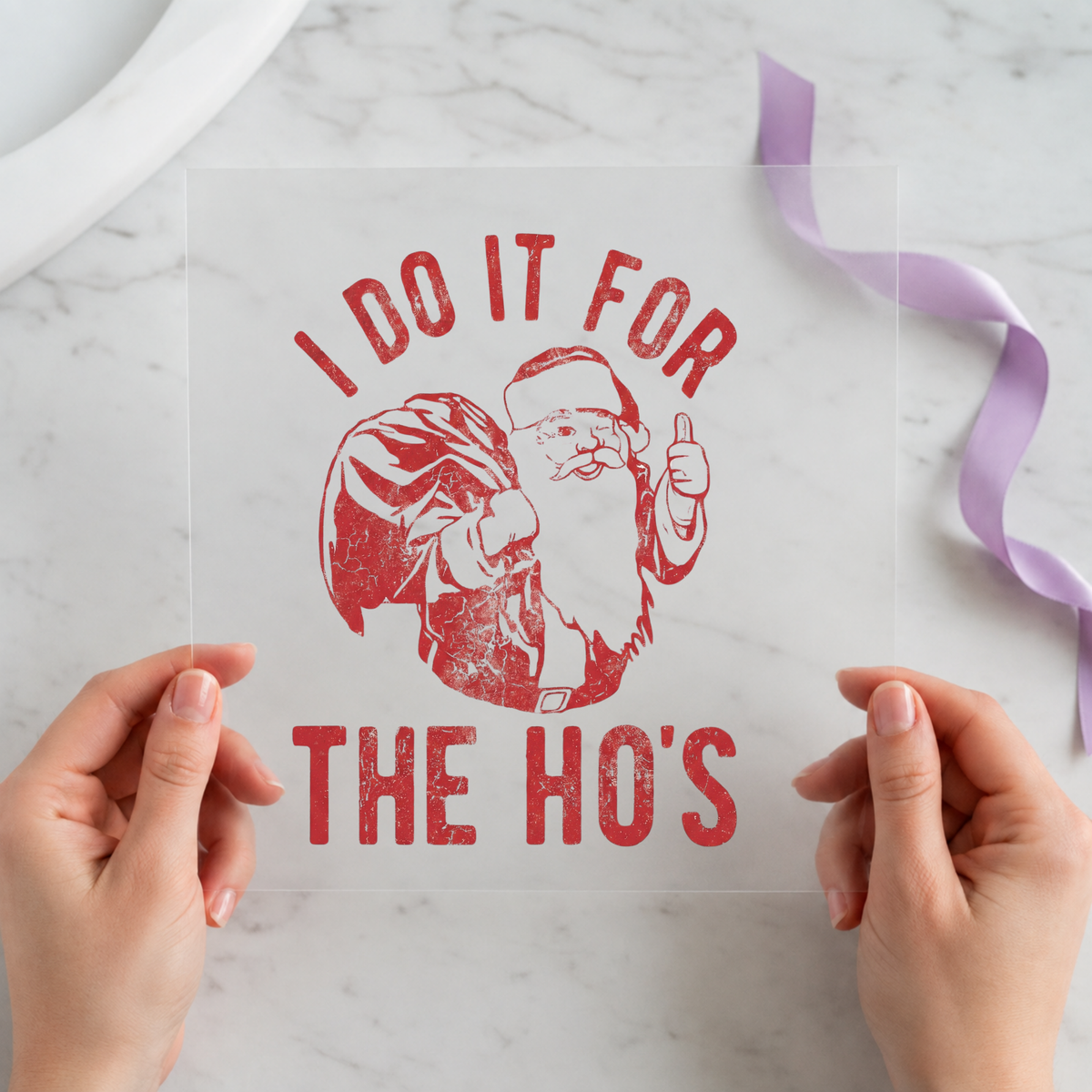 I Do It for the Ho's Santa individual product photo included in the Christmas Volume 2 five-pack DTF transfer bundle