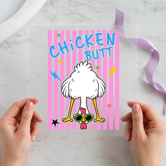 I Love Chicken Butt Current individual product photo included in the Farm Animal Humor five-pack DTF transfer bundle