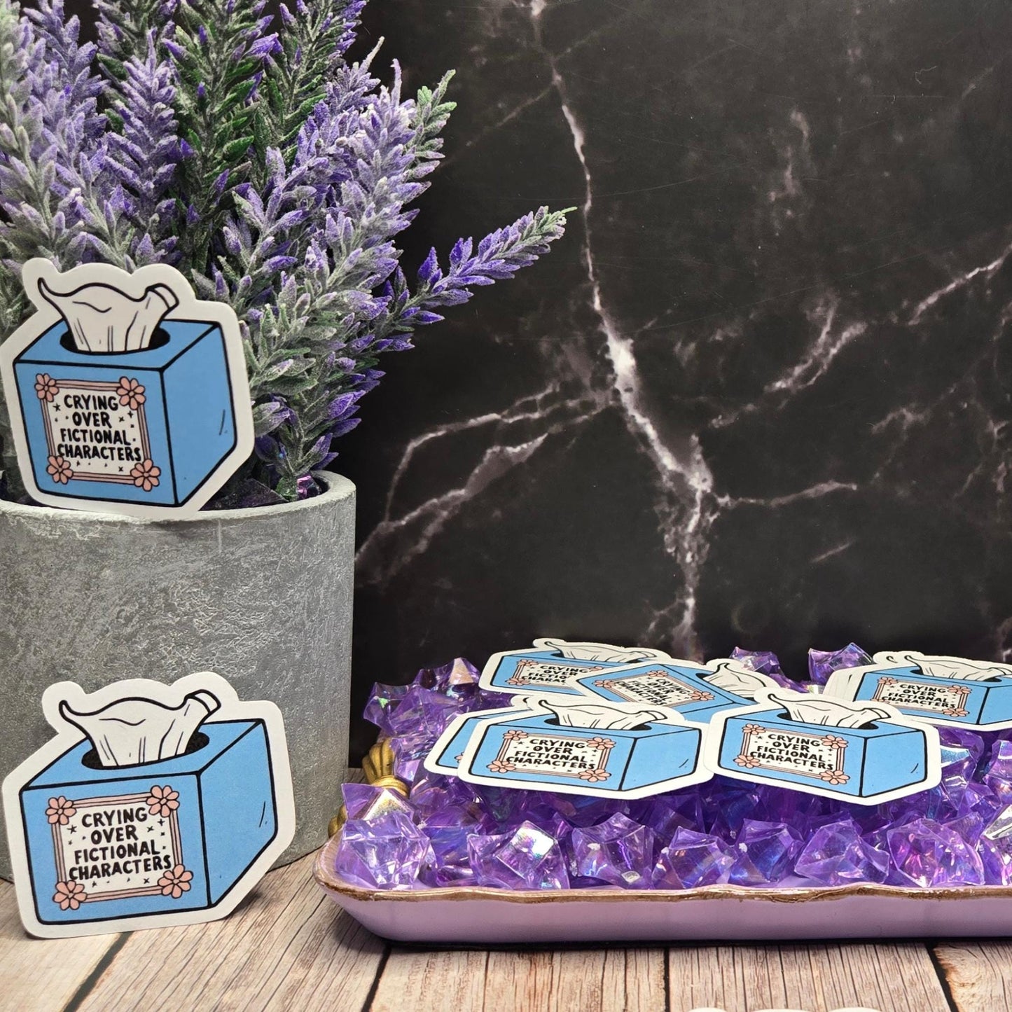 Crying Over Fictional Characters Sticker - Relatable Book & Movie Lover Emotional Support Decal