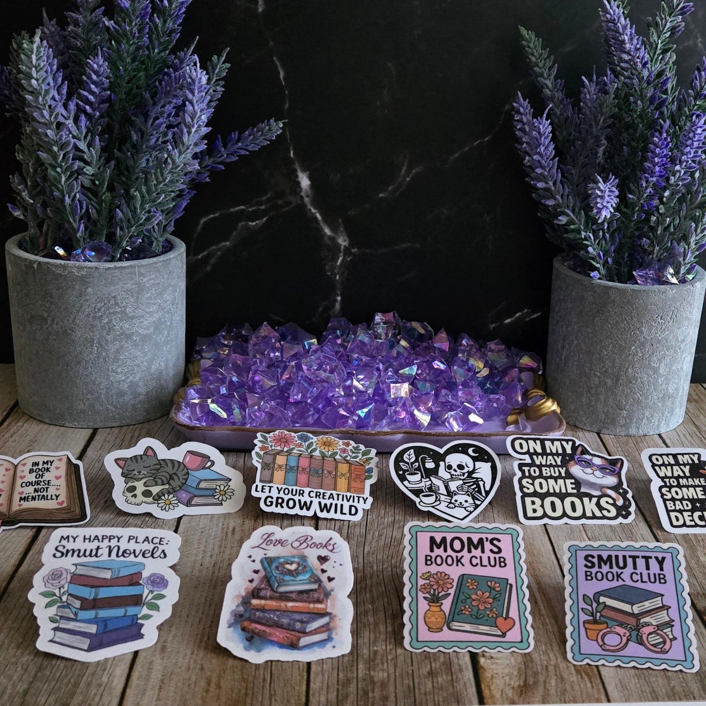 Ultimate 12-Sticker Book Lover Bundle: Smut, Goth, Funny, & Cozy Reader Decals - Diverse Literary Collection