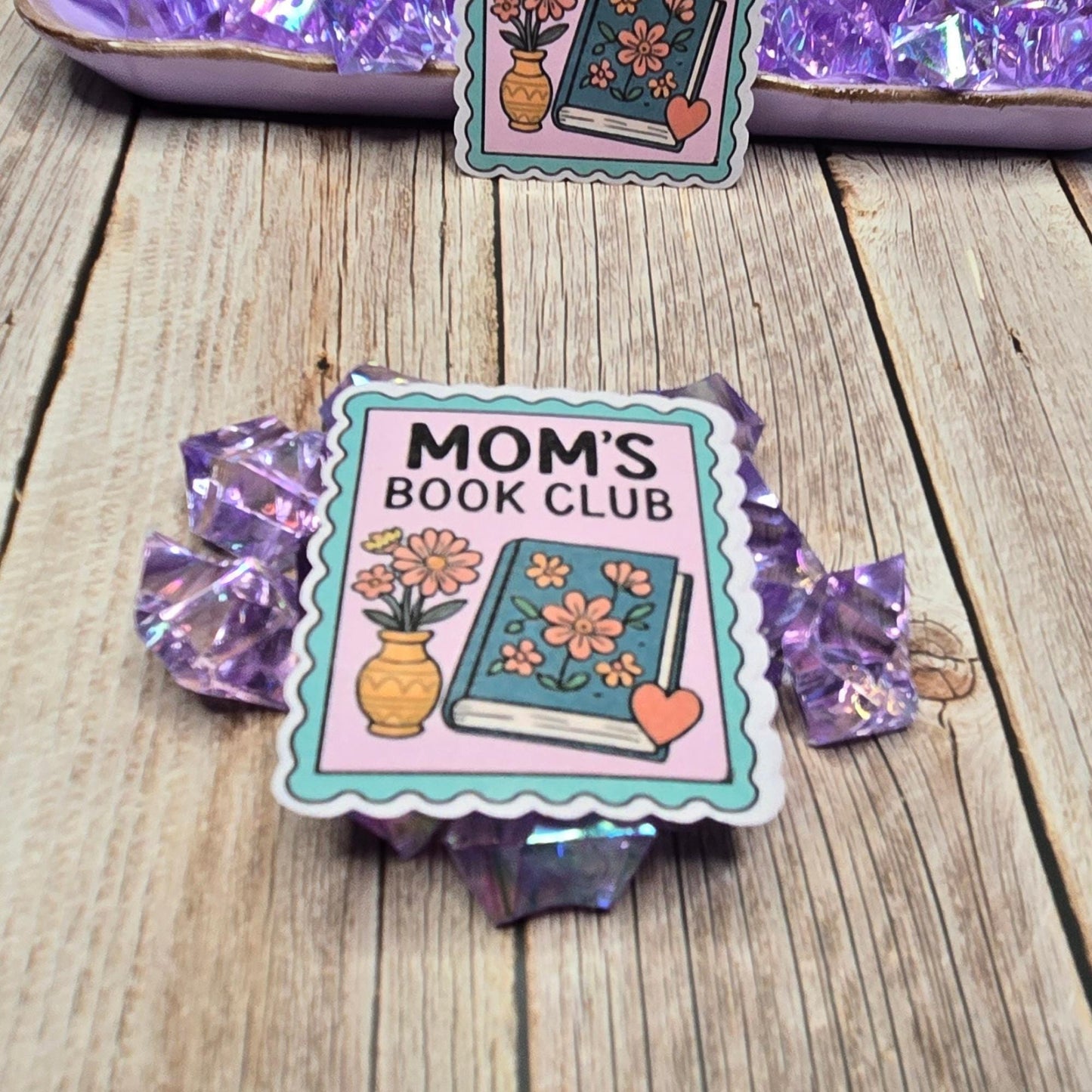 Mom's Book Club Sticker: Floral Book Lover Vinyl Decal