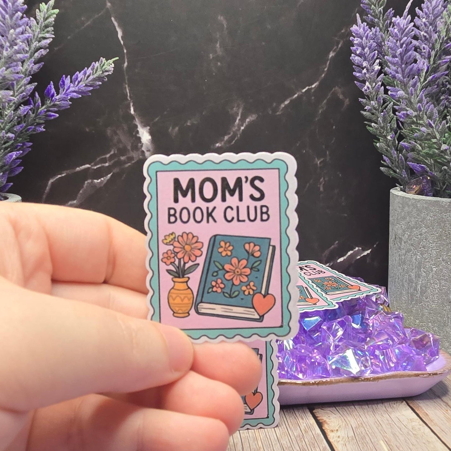 Mom's Book Club Sticker: Floral Book Lover Vinyl Decal
