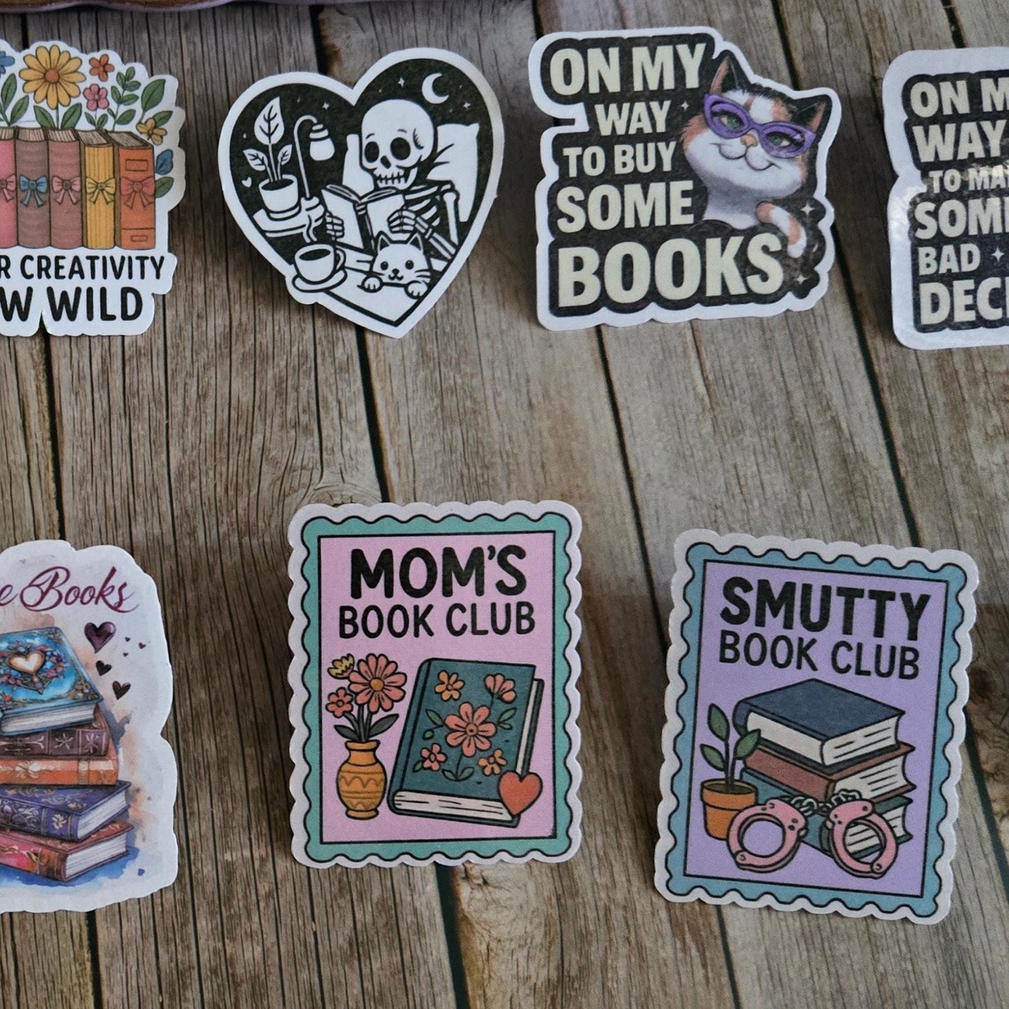 Ultimate 12-Sticker Book Lover Bundle: Smut, Goth, Funny, & Cozy Reader Decals - Diverse Literary Collection